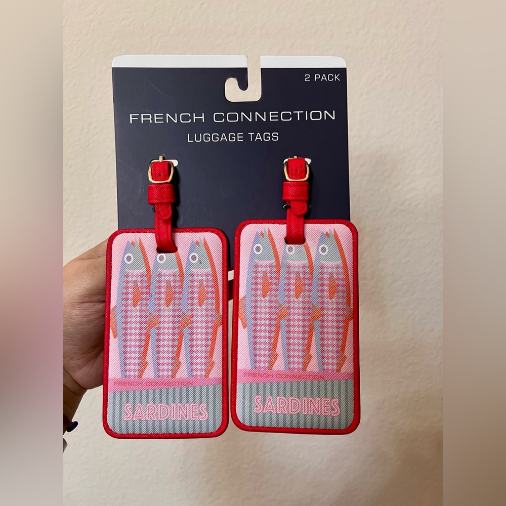 Tik Tok Viral Sardines French Connection Red Luggage Tag Set 🎏